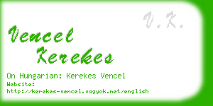 vencel kerekes business card